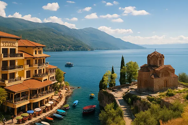 Ohrid meer panorama